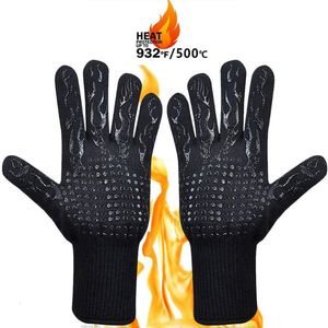 MITTS MITTS Высокая температурная устойчивость к барбекю Gloves 500 800 Огненная теплоизоляция барбекю.