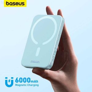 Cell Phone Power Banks Baseus 20W Magnetic Wireless Charging 6000mAh Power Bank 14.7mm Non-slip Silicone Casing Fast Charging For iPhone 8-14 Series L230731