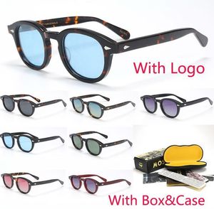 Johnny Depp Lemtosh Style Sunglasses Men Men Vintage okrągły odcień Ocean Lens Design Mander Tranentne okulary słoneczne z pudełkiem