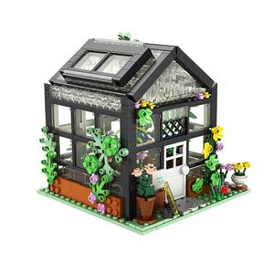 Diecast Model Dream Cottage Series Flower Shop MOC 8501 Creative City Street View Building Bricks Idéer Block Toy Gift Collection Set 230731