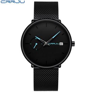 CRRJU New Mens Women Watches Luxury Sport Ultra-thin Wrist Watch Men's Fashion Casual Date Watch Gift Clock251k