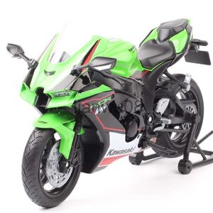 Diecast-Modellautos Kinder Welly 112 Scales 2021 Kawasaki Ninja ZX10R Motorradmodell Motor Diecast Metallspielzeug Fahrrad Fahrzeug Hobby Geschenk Grün x0731