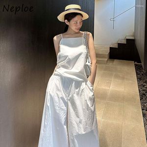 Women's Two Piece Pants Neploe Fashion Temperament Back Tie Camisole 2023 Women Summer High Street Solid Color Waist Loose Thin Wide Leg