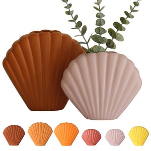 Вазы Nordic Art Shell Vase Ceramic Decor Desktop Декоративные цветочные украшения