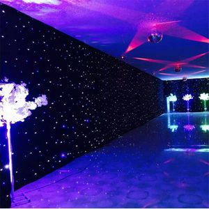 أعلى جودة الحفلات الخلفية الديكور Bluewhite LED النجمة القماش Starry Sky Curtain DMX512 التحكم في حدث زفاف الحانة دي جي معروضة