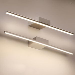 Lampy ścienne Nordic Minimalizm Lampa LED Biała/czarne metalowe oprawy oświetleniowe lustro