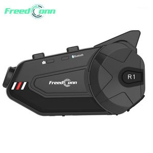 dconn Interfono per gruppo motociclistico Obiettivo HD impermeabile Video 1080P 6 motociclisti Bluetooth FM Wifi Cuffie per casco R1 Plus Registratore1246x