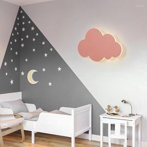 Lampa ścienna LED 220V Cloud Dotyk On/Off Dzieci minimalistyczna dekoracja biała ściemnianie nowoczesne salon dziewczyna dla dzieci bedroo