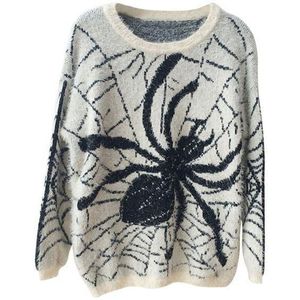 Kobiety swetry Hquality Rabbit Hair Plush Sweater Pająk Knitting Men Pullover Women Y2K Ubranie punkowe grunge harajuku płaszcz 230729