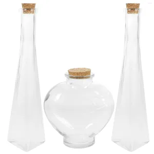 Storage Bottles Souvenir Sand Decorative Bottle Glass Microlandscape Drift Transparent Mini Cork
