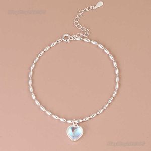 S925 Sterling Silber Reiskorn Liebesarmband für Frauen Japan und Südkorea Beliebtes Design Cyber Red Peach Heart Moonlight Stone Student Armband Charms