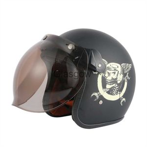 Motosiklet Kaskları Bld Vintage Klasik Motosiklet Açık Yüz Kask Unisex Chopper Style Scooter Motosiklet Binicilik Casco Moto Capacete Dot Onaylı X0731