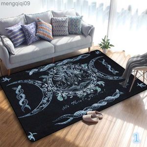 Mattor Altar Magic Moon Wicca Satanic Area Rug Goth Decor Spooky Stars and Moon Ocacult Living Room Carpet Witchcraft Supplies Alfombra R230731