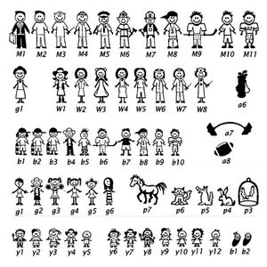 Stick Figure My Family & Pet Dog Cat Sticker for Car Window Bumper Vinyl Decal Household sticker car styling2461