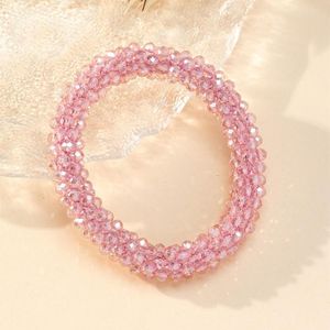 Charm Bracelets Fahsion Women Pink Crystal Beads Hand Made Girls Bracelet Gifts 2023 Jewelry Good Quality