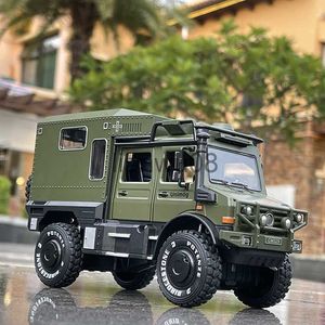 Diecast Model Cars 128 UNIMOG U4000 Motorhome Alloy Crosscountry Touring Car Model Diecasts Toy Offroad Vehicles Car Model Simulation Kids Gifts x0731