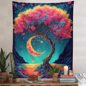 Arazzi Tree Of Life Tapestry Trippy Colorful Wall Hippie Sun Moon Star Galaxy Space Forest Hanging