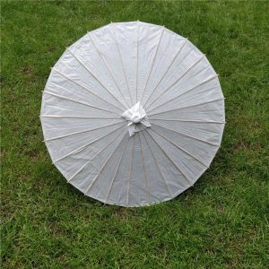 Wysokiej jakości biały bambusowy papier parasol parasol taniec ślub ślub przyjęcia ślubne dekoracje ślubne ślubne parasole białe papierowe parasole 100pcs