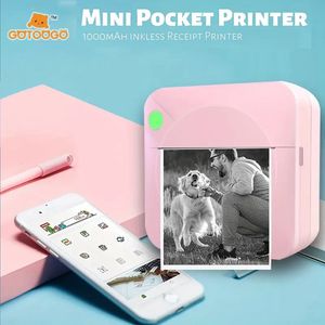 1PC Portable Wireless BT Thermal Photo Printer - Inkless Printing Home IOS Android Amblity ، مثالية للهدايا ، ملصقات ملاحظات الدراسة!