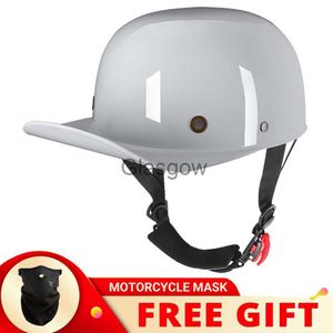 Motorcykelhjälmar Japan Korea Vintage Chopper Högkvalitativ män Kvinnor Halva Open Face Baseball Cap Motorcykel Hjälm Retro Scooter Riding Jet Casco X0731