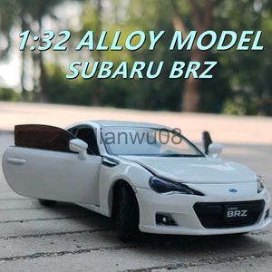 Diecast Model Cars 132 Subaru BRZ Modello di auto sportiva in lega Diecast Simulazione Veicoli giocattolo in metallo Modello di auto Collezione di luci e suoni Giocattolo per bambini Regalo x0731