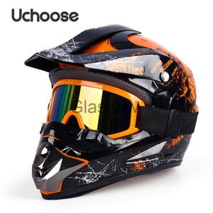 Motorcycle Helmets Gift Outdoor Motorcycle OffRoad Helmet Motocross Moto Bike Helmets Racing Full Face Dirt Bike Protection Glass AdultBreathable x0731