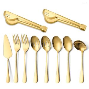 Dinnerware Sets Golden Cutlery Tableware Stainless Steel Serving Set Butter Knife Noodle Spoon Pizza Salad Fork