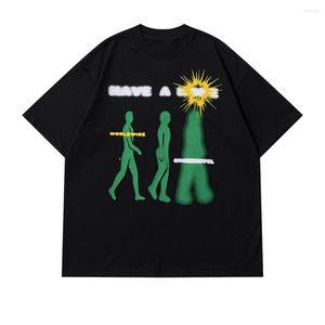 Camisetas Masculinas Verão Y2K Roupas Masculinas Engraçadas Algodão T-shirt Vintage Gola Redonda Harajuku Moda Gótica Retrato Manga Curta Roupa de Rua