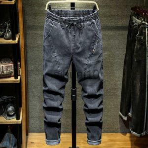 Męskie dżinsy 9xl 10xl Plus Nowe letnie wysokiej jakości mężczyźni workowate zbite solidne spodnie ładunki męski dżinsowy moda mens długie dżinsy j230728