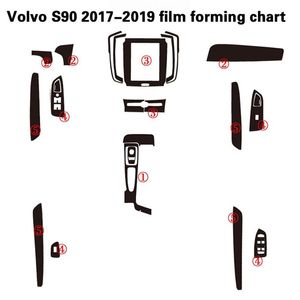 Per Volvo S90 2017-2019 Adesivi per auto autoadesivi Adesivi per auto in vinile 3D 5D in fibra di carbonio e decalcomanie Accessori per lo styling dell'auto229b