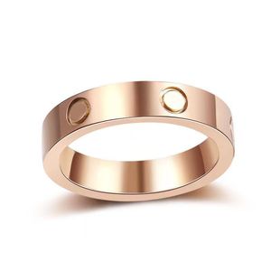 Classical Stainless Steel Screw Band Rings for Men Women 18K Real Gold Silver Lovers Copuple Ring Luxury Love Elegant Jewelry Ring Gift Size 5-11