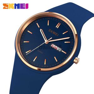 Other Watches SKMEI Silicone Blue Fashion Quartz Watch Women Waterproof Sports Clock Wristwatch Female Gift Clock Hours J230728
