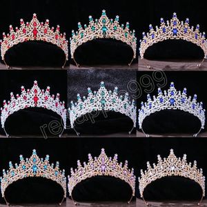 Korean Baroque Bridal Crown Headwear Crystal Hair Dress Accessories Tiara For Women Wedding Rhinestone Crown Hair Jewelry