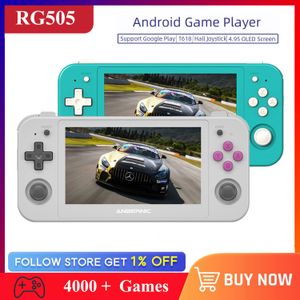 Portabla spelspelare Anbernic RG505 Retro Handheld Console Android 12 System OLED Touch T618 4 95 Inch Video Consoles 4000 Games 230731