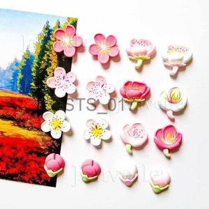 Magneti per frigorifero 10PCS Magneti per frigorifero con fiore carino Rosa Piccoli adesivi fotografici magnetici Mini magneti per decorazioni per frigorifero x0731