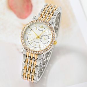 Relógios de pulso requintados femininos relógio de quartzo moda negócios casual redondo relógio de quartzo presente para amigos família 230729