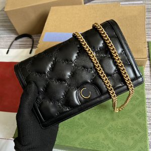 Modedesigner väska kvinnor läder fast färg axel väska temperament kedja crossbody väska mini bärbar plånbok kortväska passhållare 723787