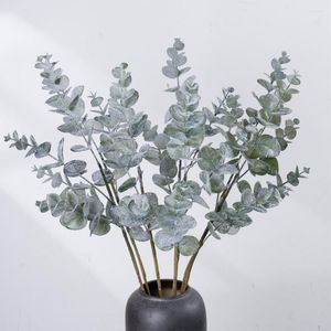 Decorative Flowers Artificial Eucalyptus Branch Wedding Floral Plastic Leaves Home Living Room Decoration Simulation Green Plants Fake