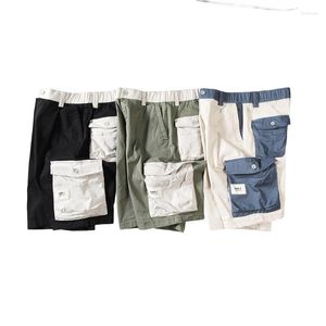 Pantaloncini da uomo Stile coreano Large Multi Pocket Summer Simple Harun Half Pants Oversize Thin Cargo Patchwork For Men 2023