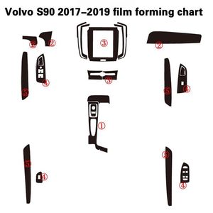 Для Volvo S90 2017-2019 Самостоятельные автомобильные наклейки 3D 5D Углеродные виниловые наклейки и наклейки на наклейки на автомобильные аксессуары 246M