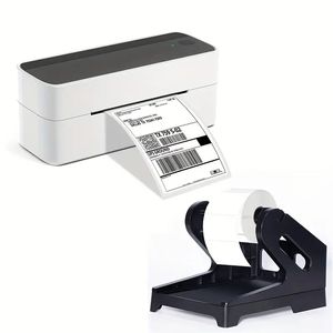 Phomemo BT Pinter With Paper Holder - Pink PM-241-BT Shipping Label Printer With Black Paper Holder, Shipping Sheets Labeler Compatible With Ios, Android & PC