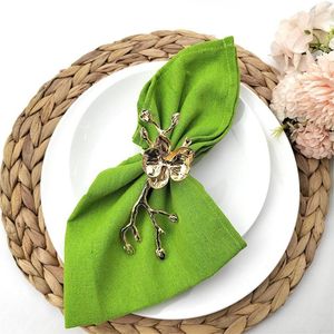 Table Napkin 4PC Grass Green 30 45cm Cloth Napkins Family Dinner Kitchen Tea Towels Wedding Decoration Mat