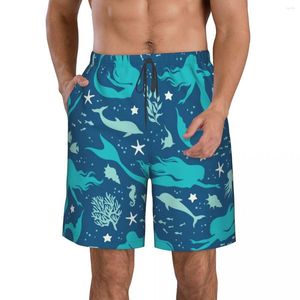 Mäns shorts Mermaids 3D Printing Summer Beach Hawaiian Leisure Style Drawstring Home