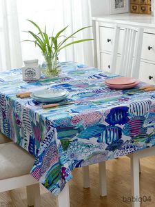 Toalha de Mesa Toalha de Mesa Color Fish Tropical Ocean Cover Toalha de Chá Toalha de Mesa Decoracin R230731