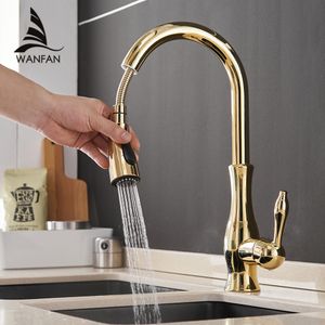 Kitchen Faucets Gold Kitchen Faucets Silver Single Handle Pull Out Kitchen Tap Single Hole Handle Swivel Degree Water Mixer Tap Mixer Tap 866011 230729