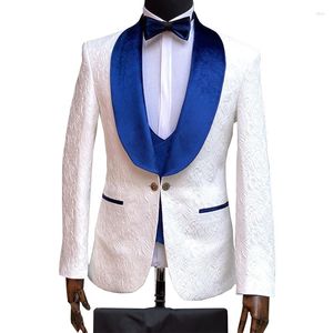 Ternos masculinos gwenhwyfar marfim jacquard laranja veludo masculino terno de baile de casamento slim fit smoking formal de negócios (jaqueta calças colete) upiq