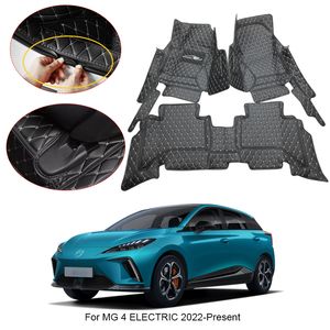 3D Full Surround Car Floor Matt för MG 4 Electric Mulan EV 2022-2025 Skydda liner fotkuddar matta PU läder auto vattentät