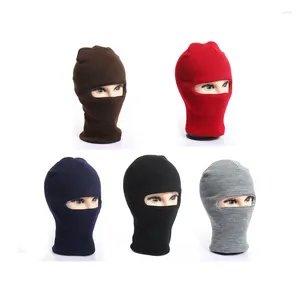 Berets Großhandel Outdoor 1 Loch Vollgesichtsabdeckung Skimaske Strick Jagd Stil Balaclava Hut