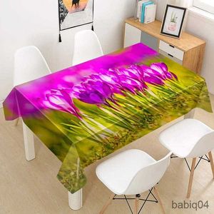 Bordduk Crocus Tracloth Fabric Square/Rectangular Dust-Proof Table Cover för Party Home Decor TV Covers R230731