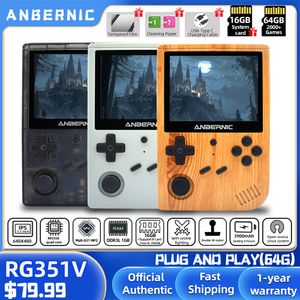 Jogadores de jogos portáteis ANBERNIC RG351V Retro Games Built in 16G RK3326 Open Source 3 5 INCH 640 480 handheld game console Emulator For kid Gift 230731